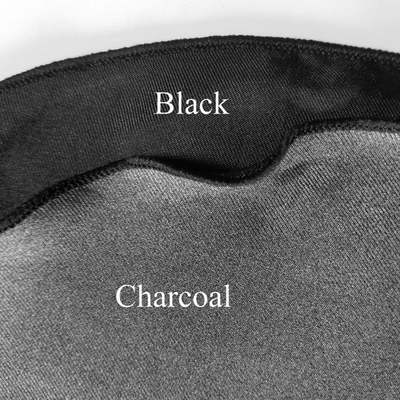 NEW - 100% Silk - Two Sided Black & Charcoal Pouf Round Pocket Square - Picture 7 of 10